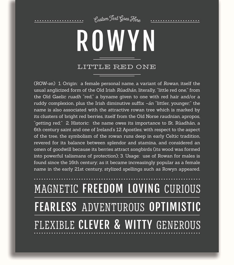 Rowyn Rowyn | Name Art Print – Name Stories