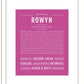 Rowyn | Name Art Print