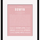 Rowyn | Name Art Print