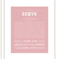 Rowyn | Name Art Print