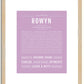 Rowyn | Name Art Print
