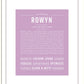 Rowyn | Name Art Print