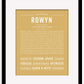 Rowyn | Name Art Print