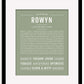 Rowyn | Name Art Print