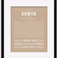 Rowyn | Name Art Print