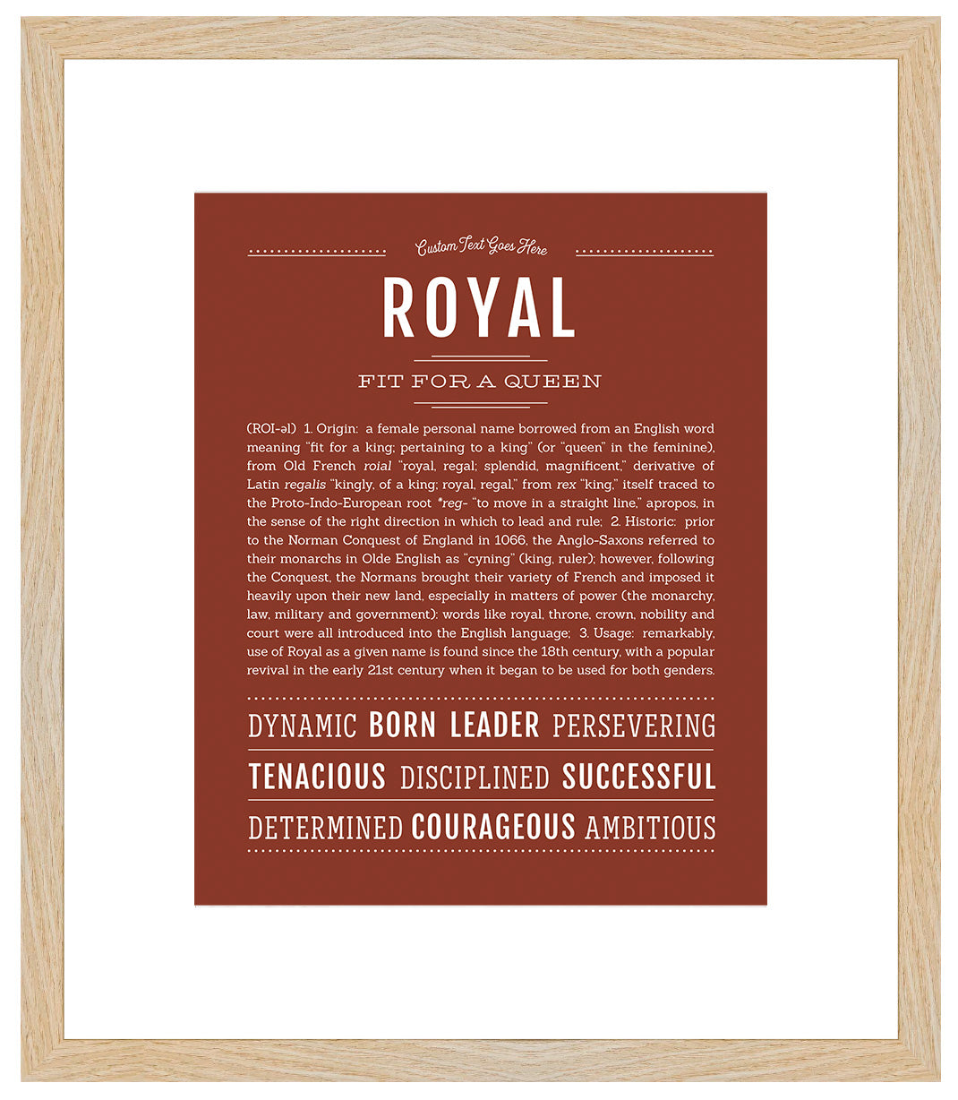 Royal (male) | Name Art Print