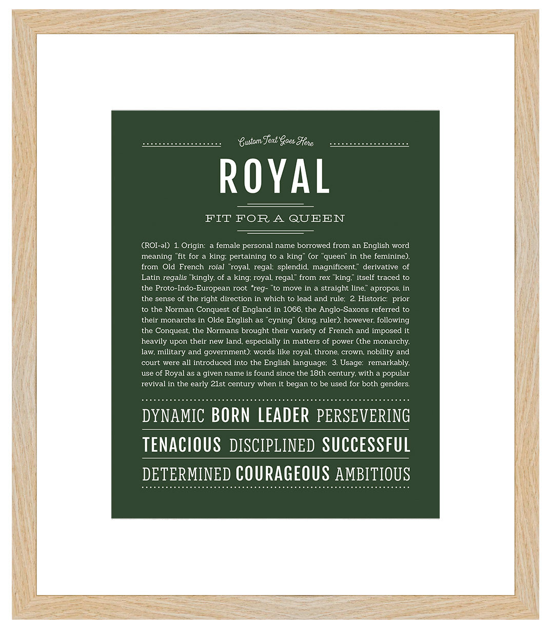 Royal (male) | Name Art Print