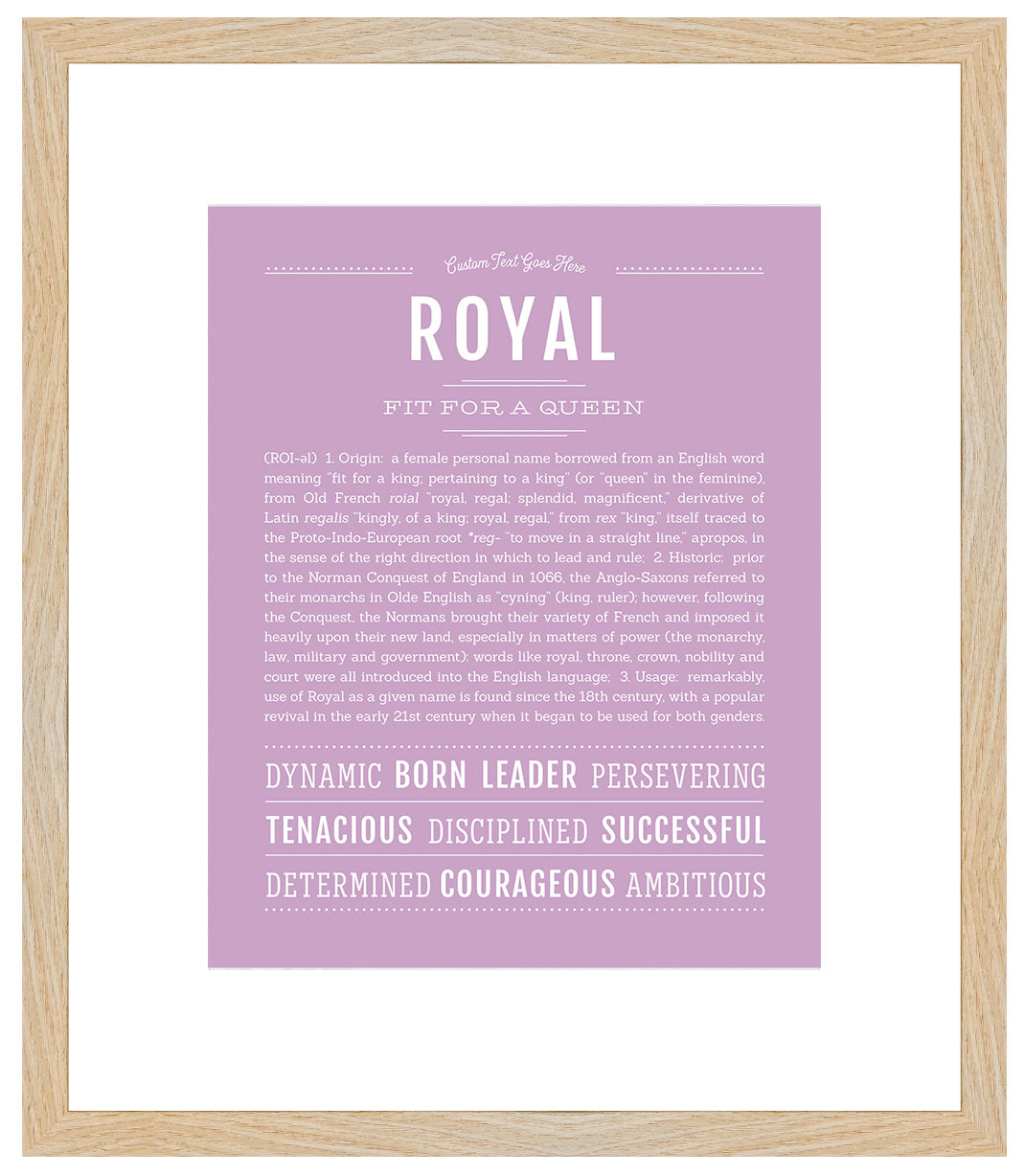 Royal (male) | Name Art Print