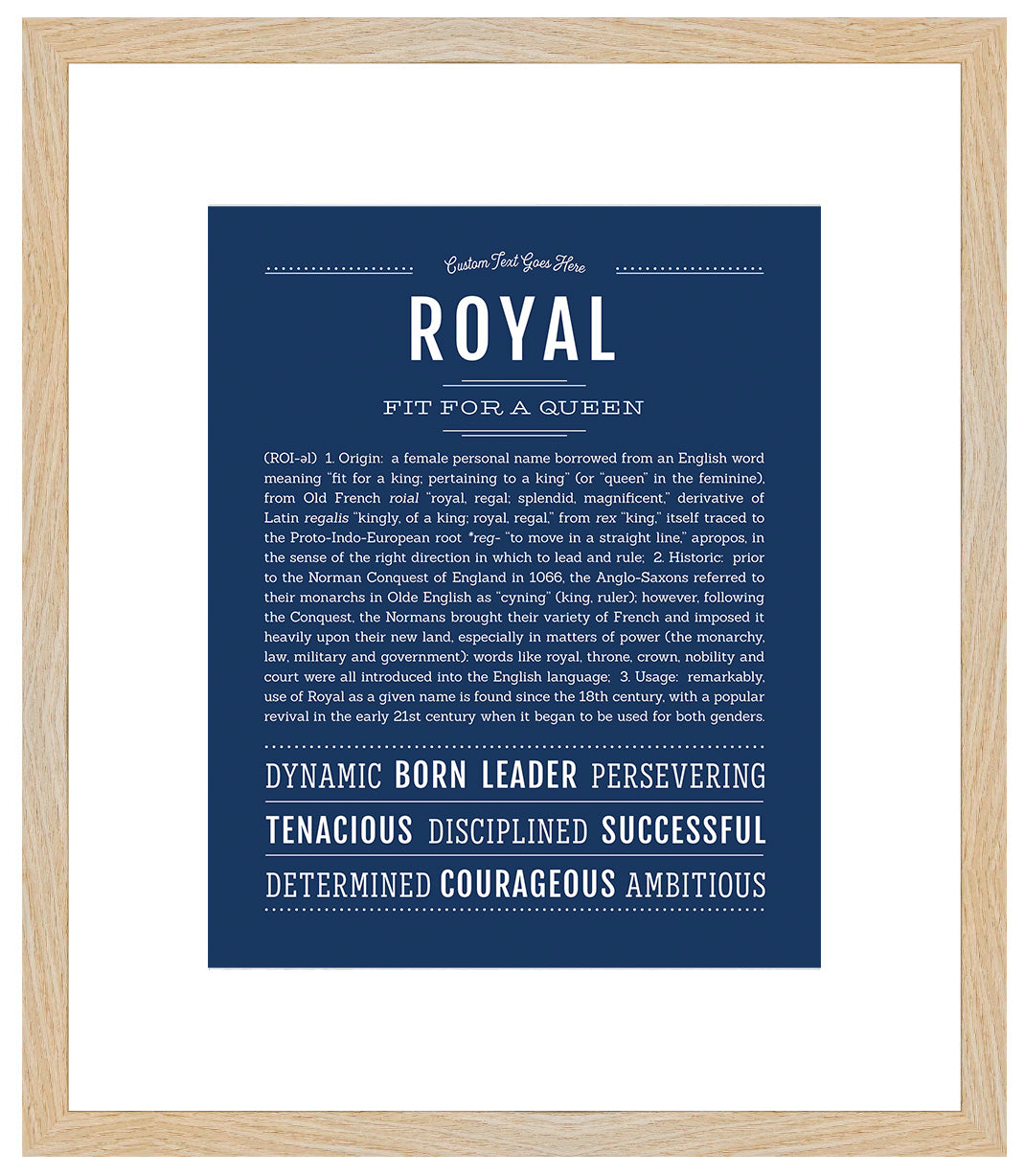 Royal (male) | Name Art Print