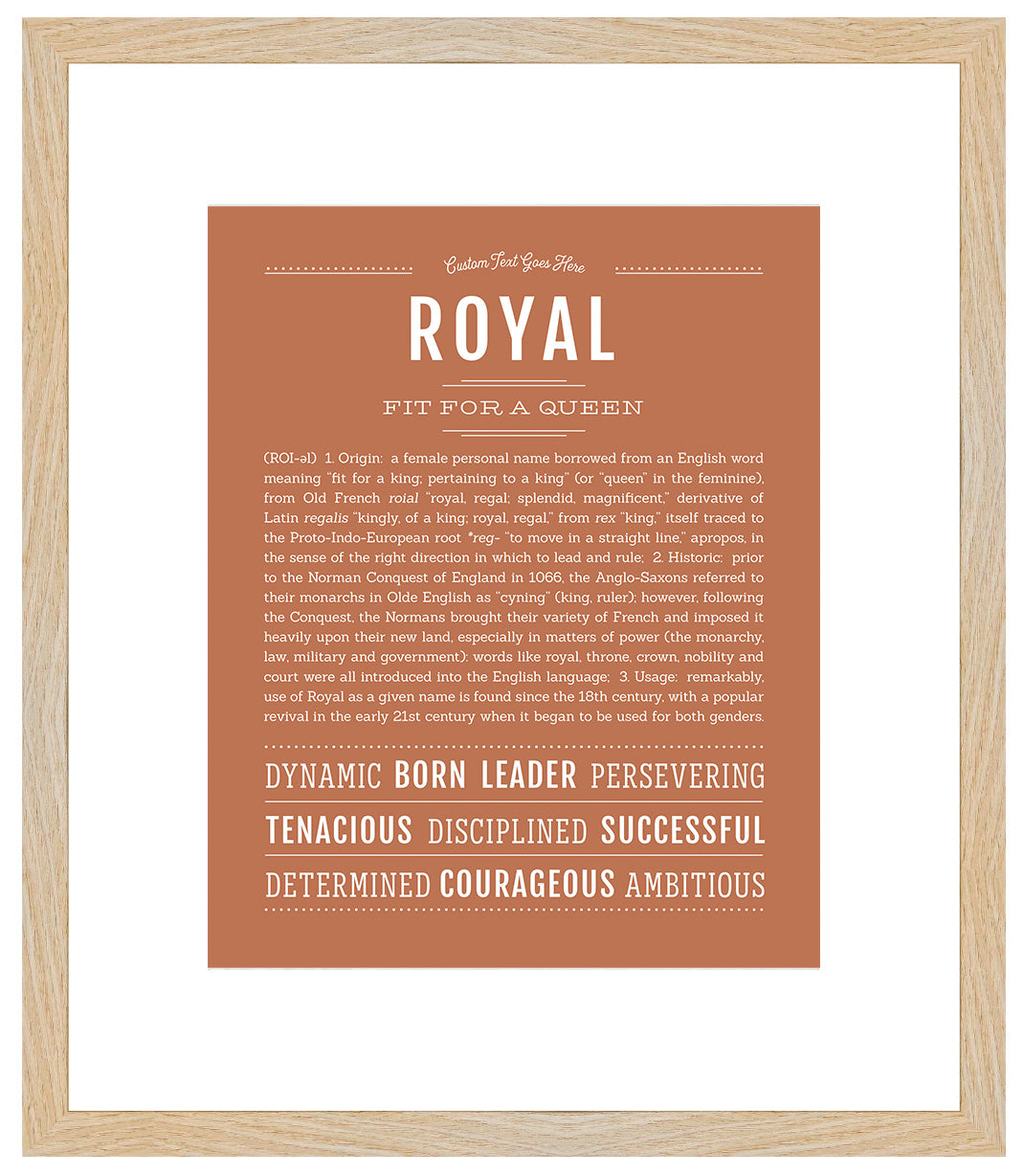 Royal (male) | Name Art Print