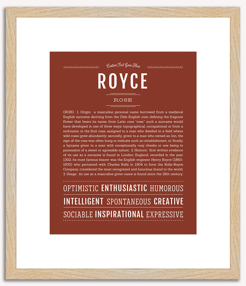 Royce (male) | Name Art Print