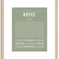 Royce (male) | Name Art Print