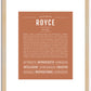 Royce (male) | Name Art Print