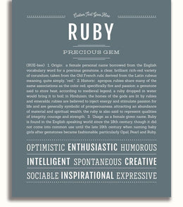 Ruby Name Label Ruby | Name Art Print – Name Stories