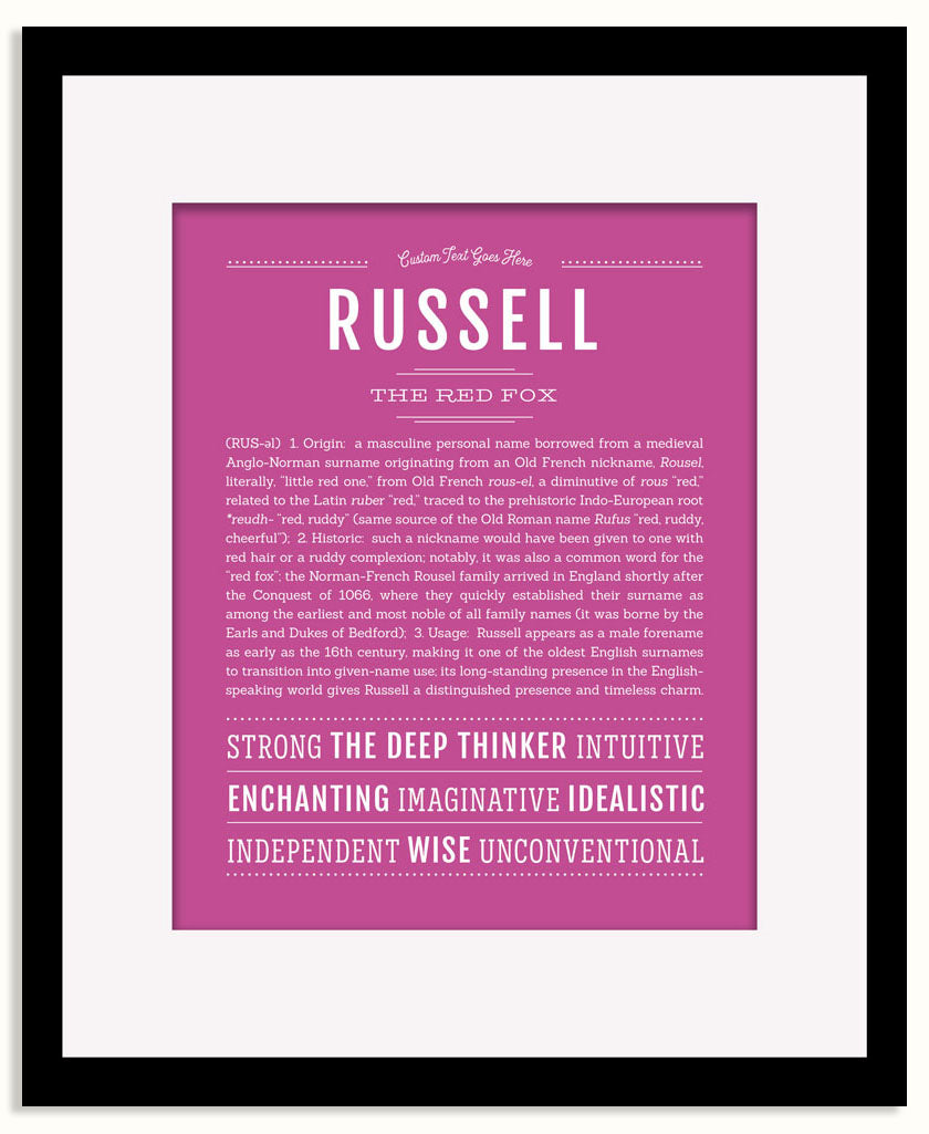 Frame Options | Dark Pink | Black Frame, Matted
