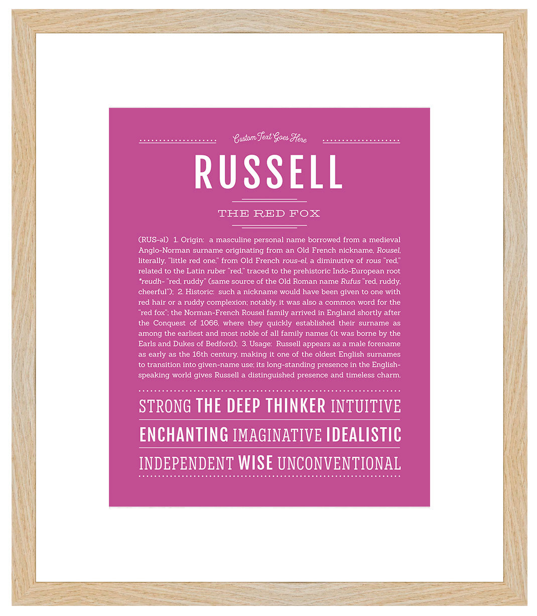 Frame Options | Dark Pink | Maple Frame, Matted