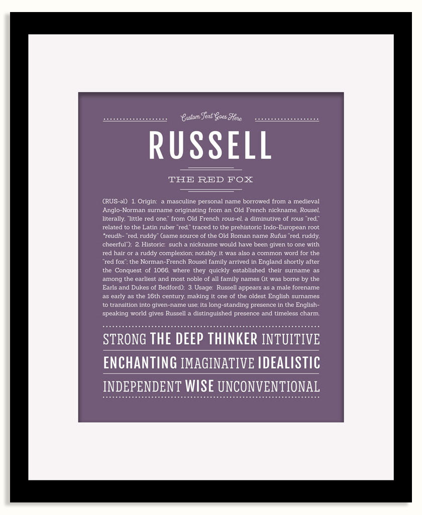 Frame Options | Deep Purple | Black Frame, Matted