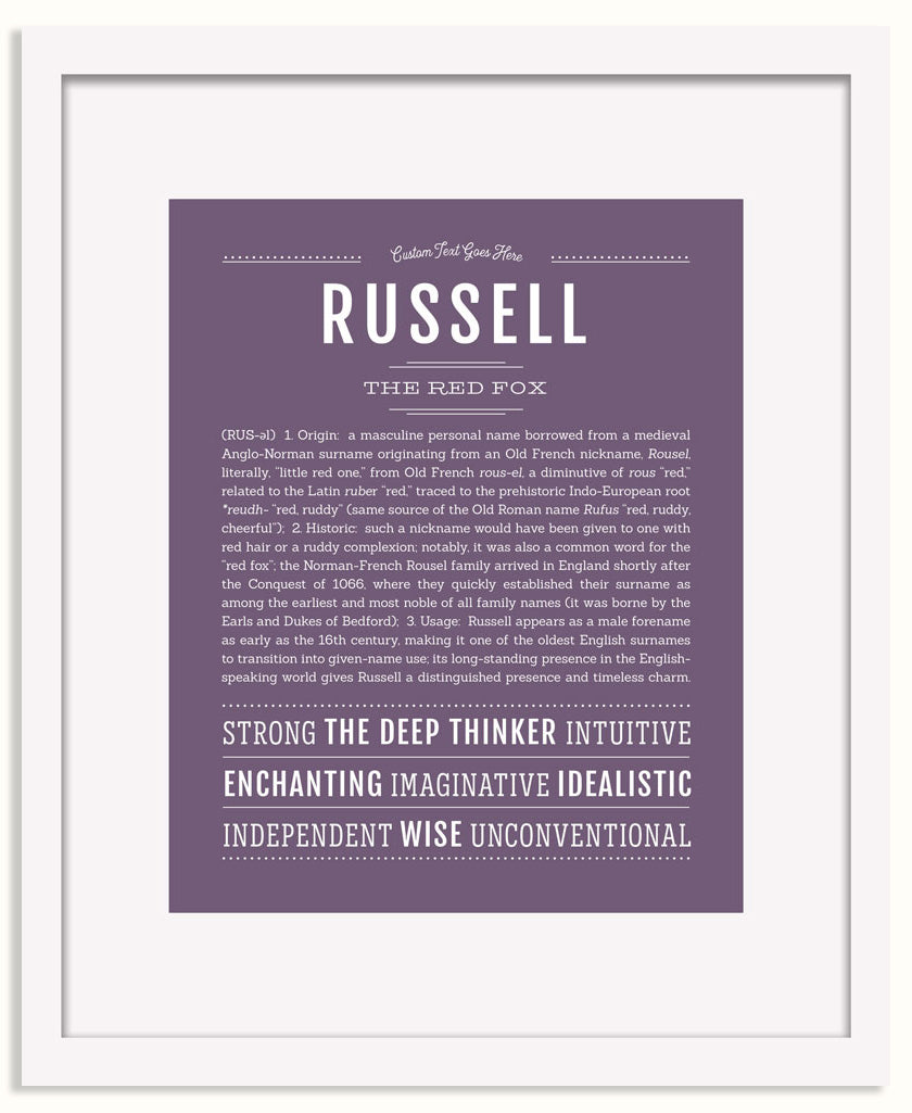 Frame Options | Deep Purple | White Frame, Matted