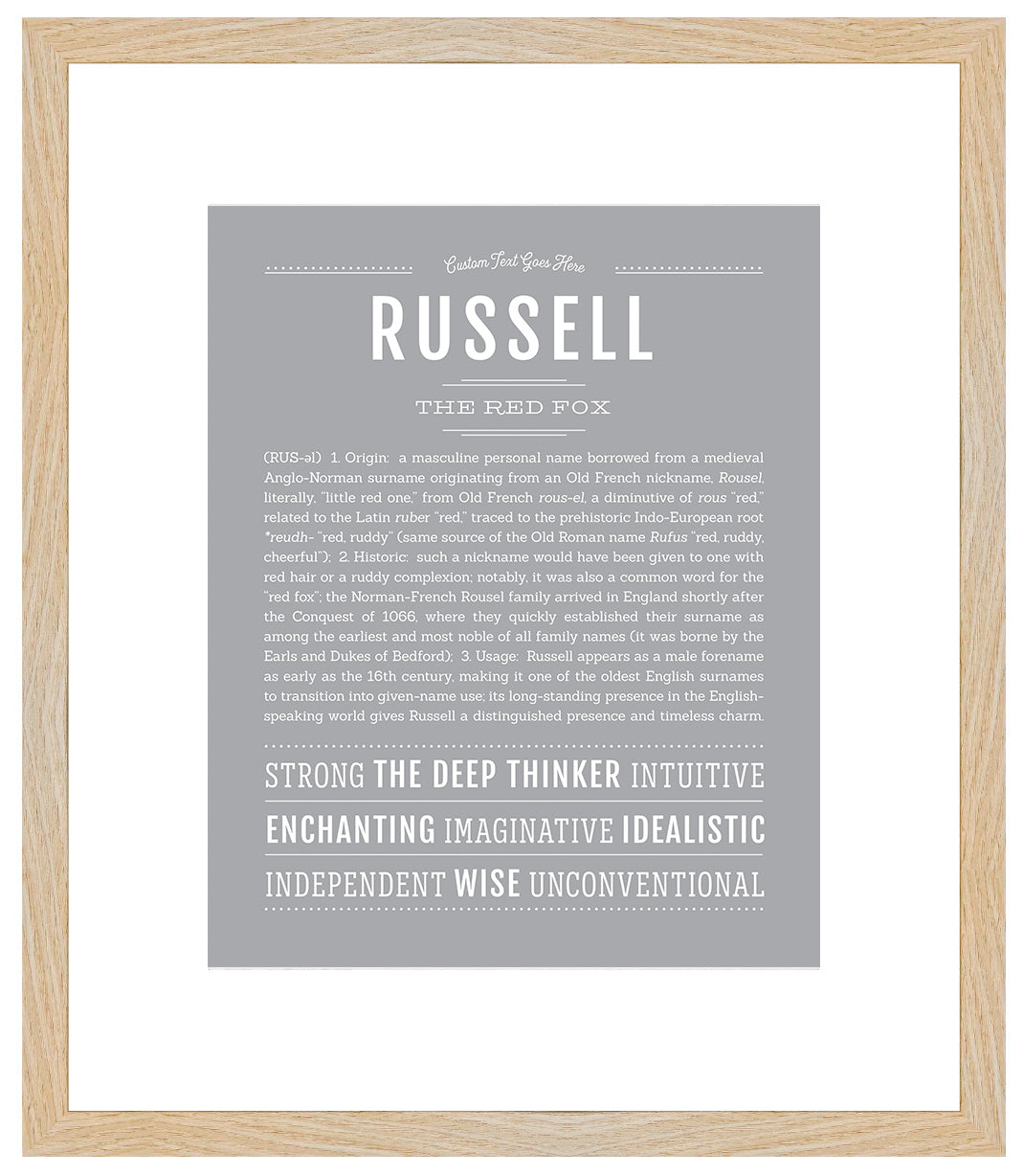 Frame Options | Light Gray | Maple Frame, Matted