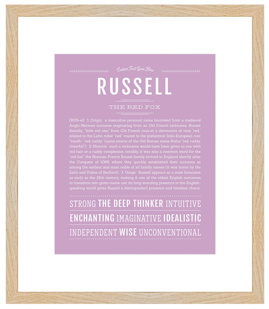 Frame Options | Lilac | Maple Frame, Matted