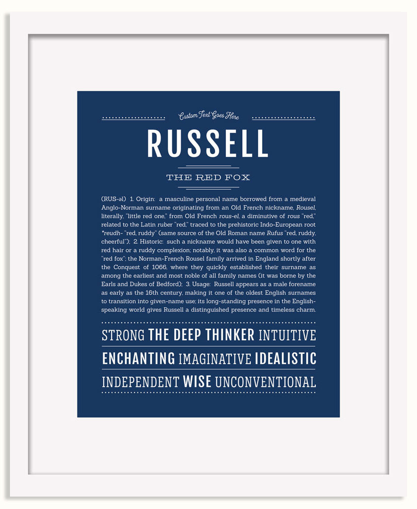 Frame Options | Midnight Blue | White Frame, Matted