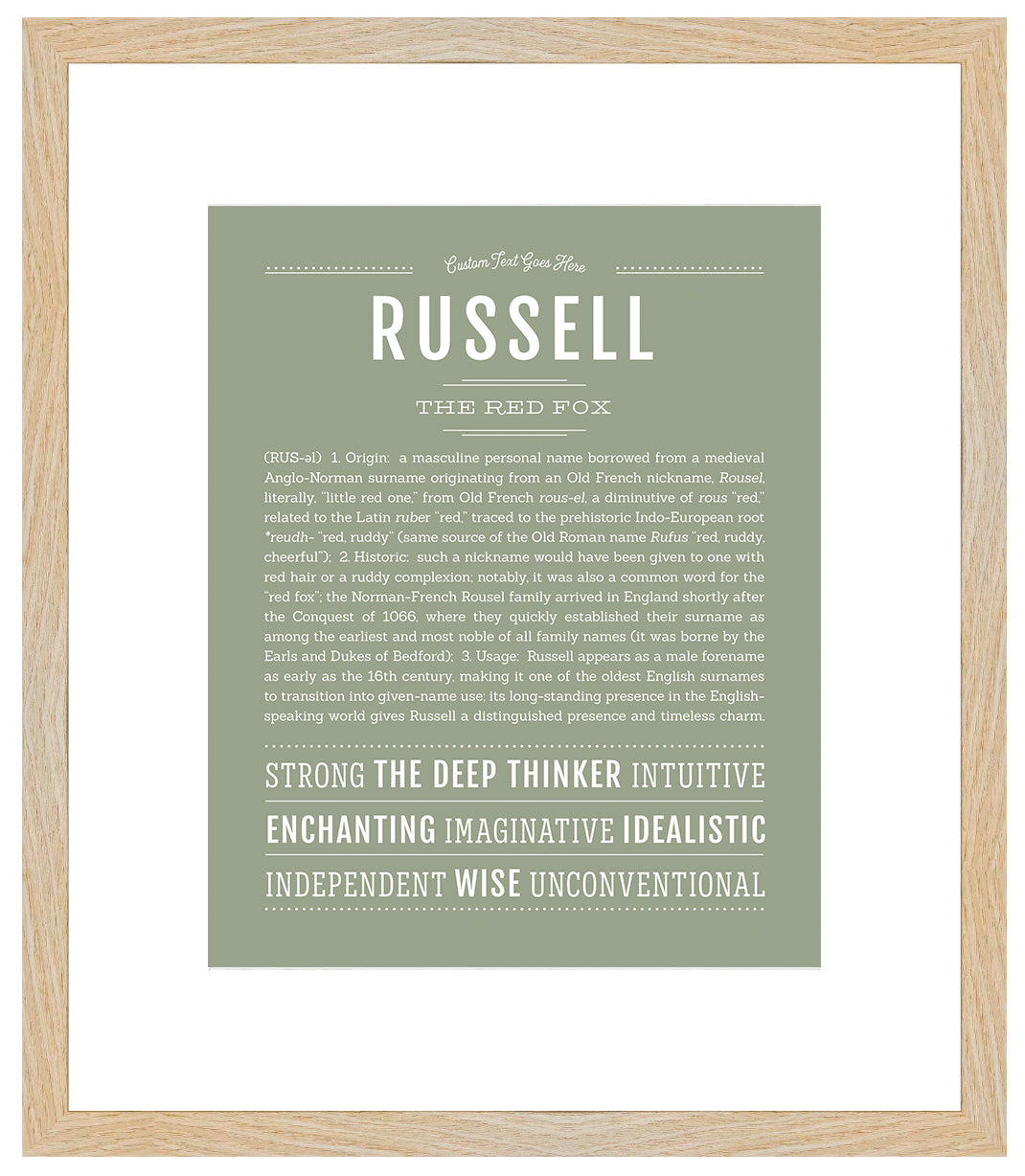 Frame Options | Sage | Maple Frame, Matted