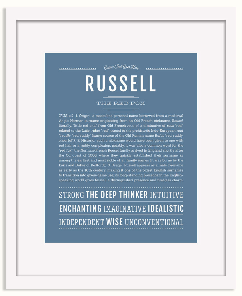 Frame Options | Steele Blue | White Frame, Matted
