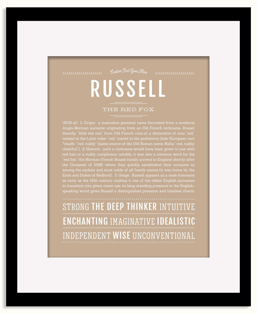 Frame Options | Tan | Black Frame, Matted