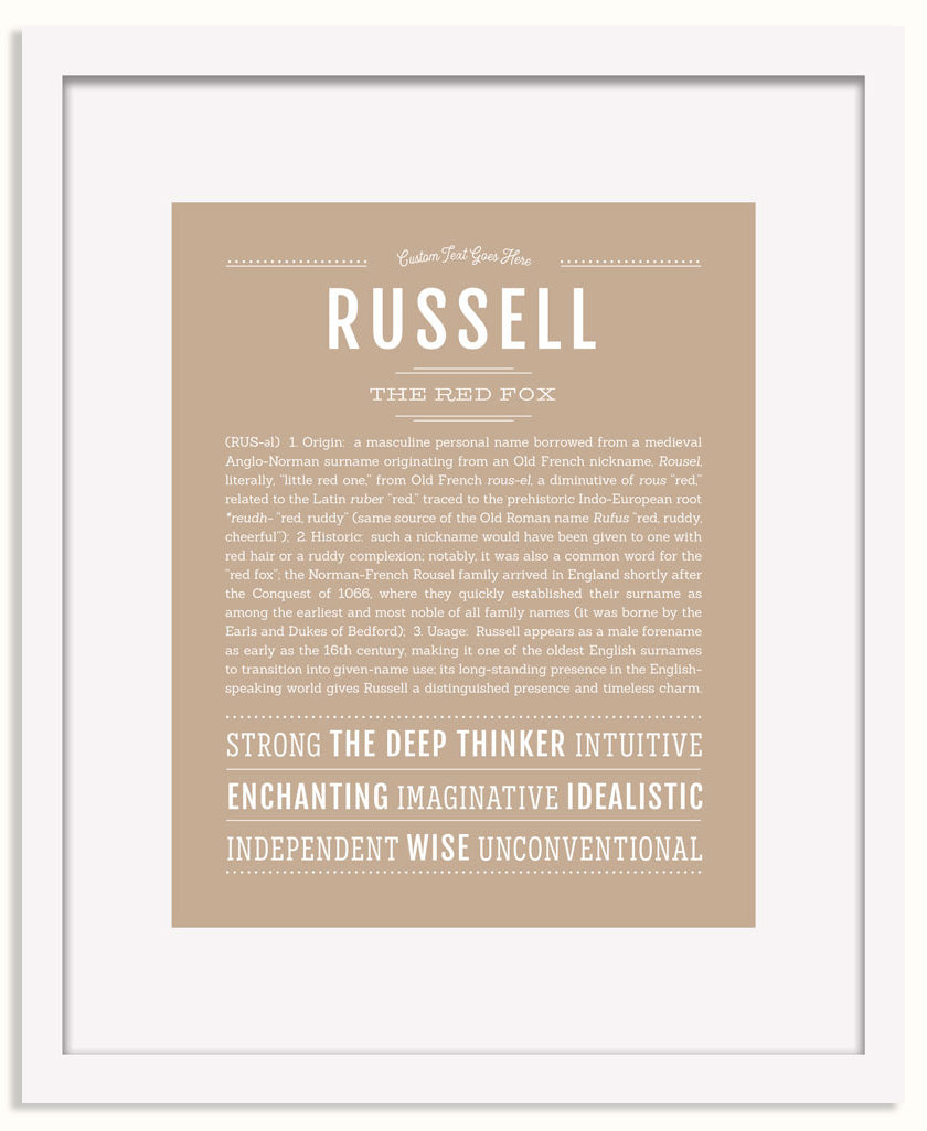 Frame Options | Tan | White Frame, Matted