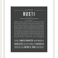 Rusti | Name Art Print