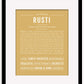 Rusti | Name Art Print