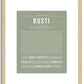 Rusti | Name Art Print