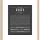 Rusty | Name Art Print