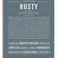Rusty Personalized Name Meaning Art Prints – Name Stories