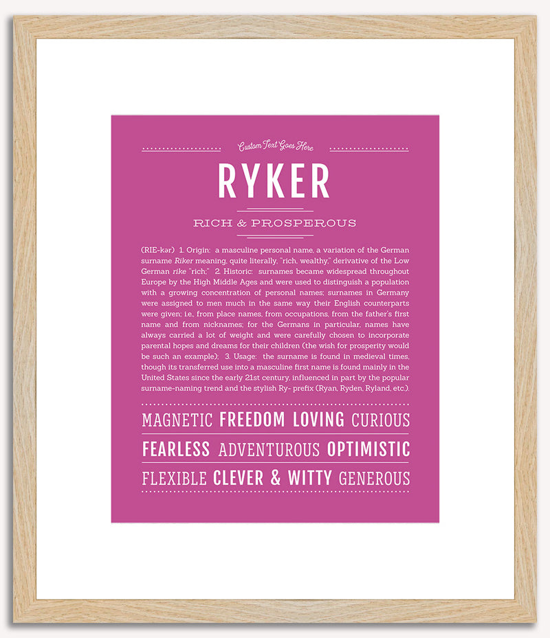 Ryker | Name Art Print