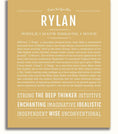 Printable Rylan Name Rylan Personalized Name Meaning Art Prints – Name Stories