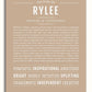 Rylee (female) | Name Art Print – Name Stories