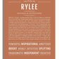 Rylee Personalized Name Meaning Art Prints – Name Stories