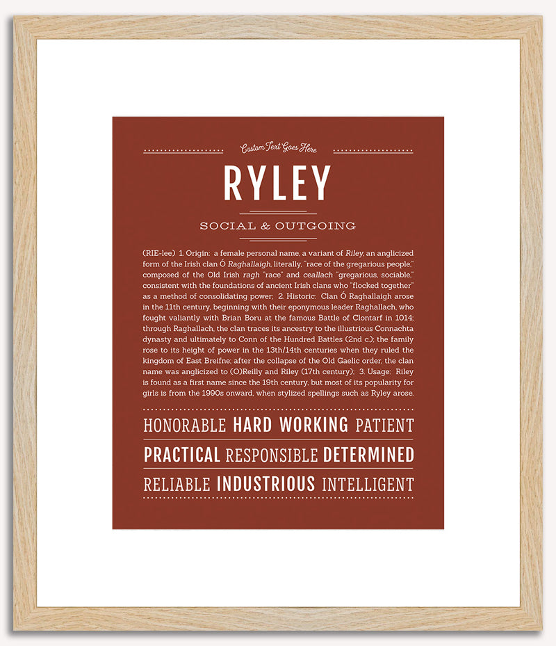 Ryley (female) | Name Art Print