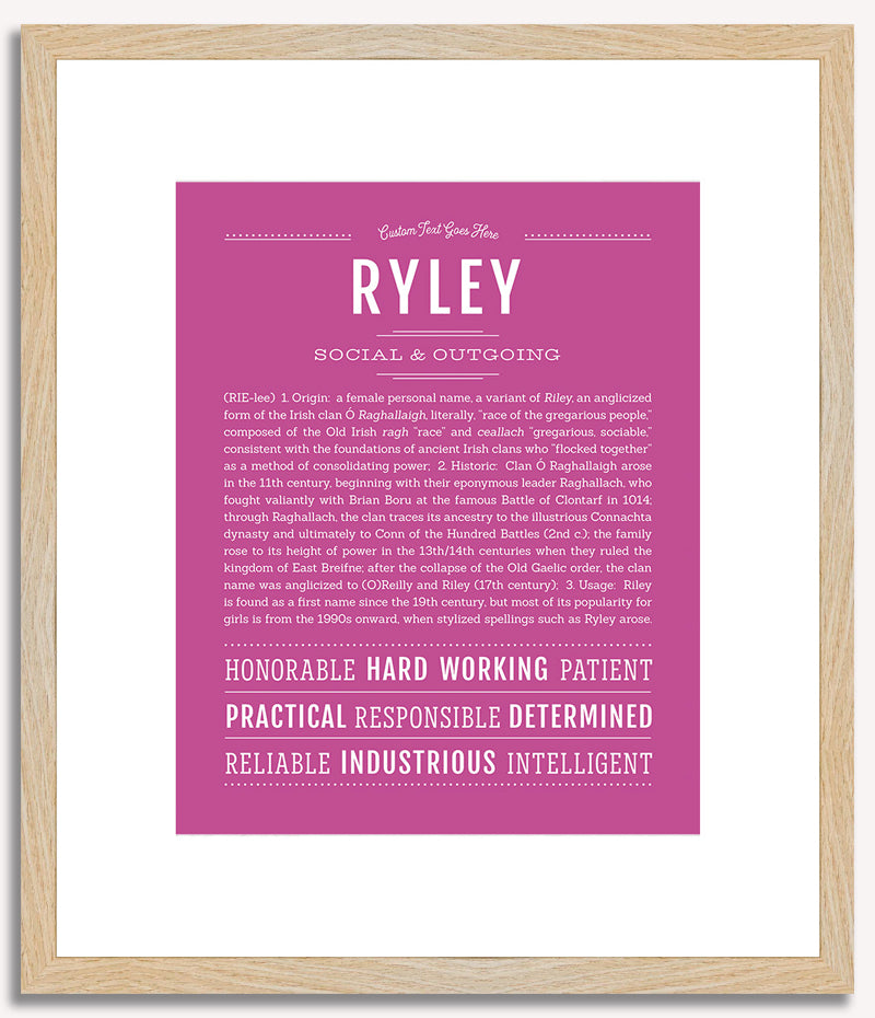 Ryley (female) | Name Art Print