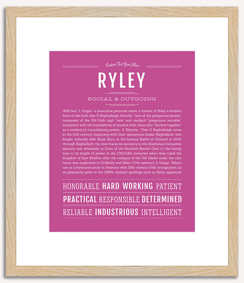 Ryley (male) | Name Art Print