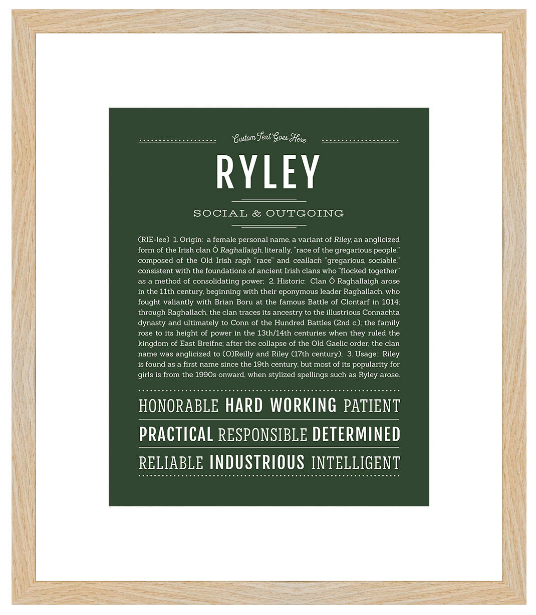 Ryley (female) | Name Art Print