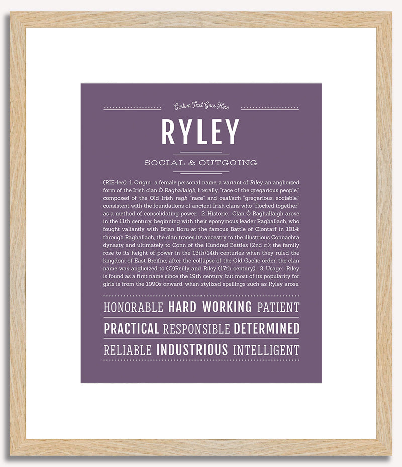 Ryley (female) | Name Art Print