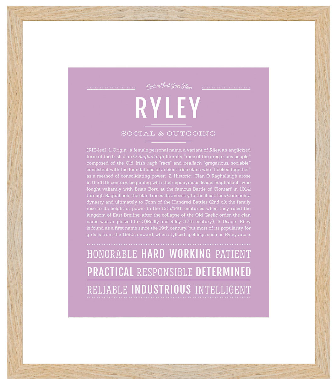 Ryley (female) | Name Art Print