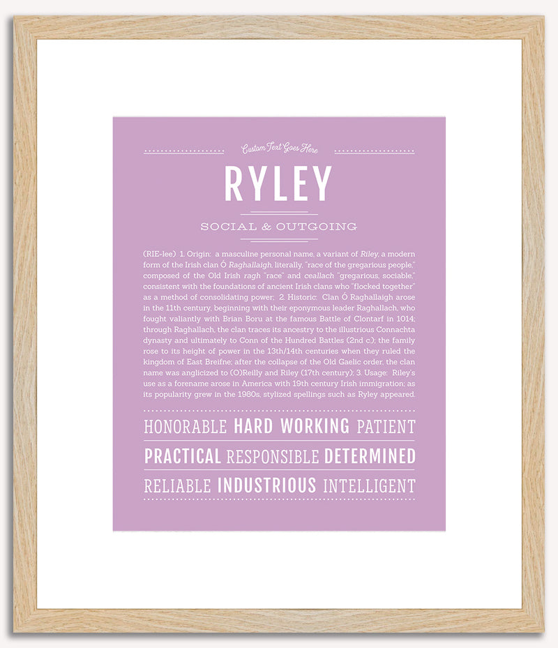 Ryley (male) | Name Art Print