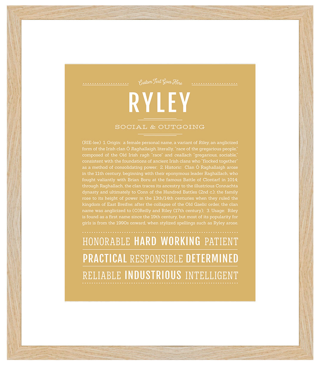 Ryley (female) | Name Art Print