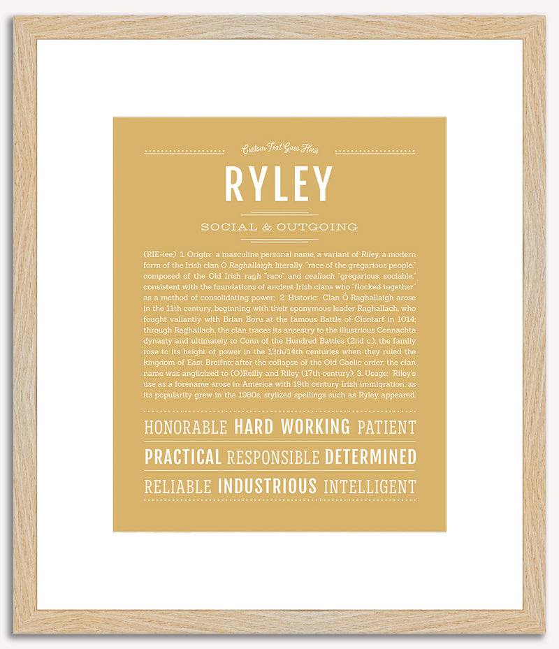 Ryley (male) | Name Art Print