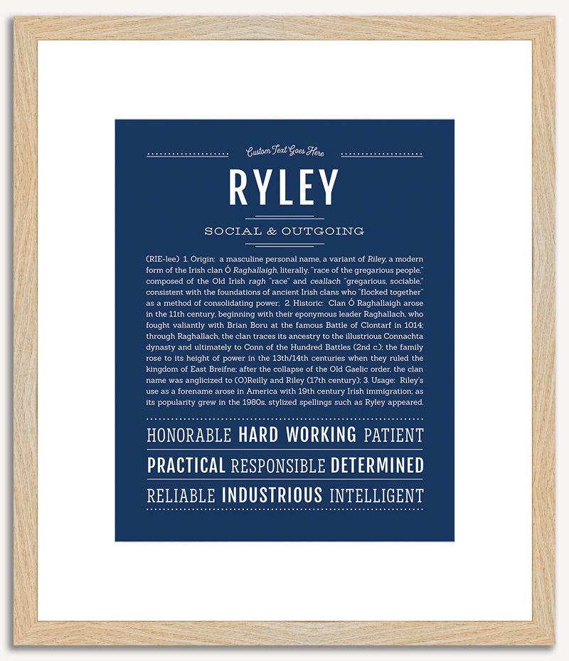 Ryley (male) | Name Art Print