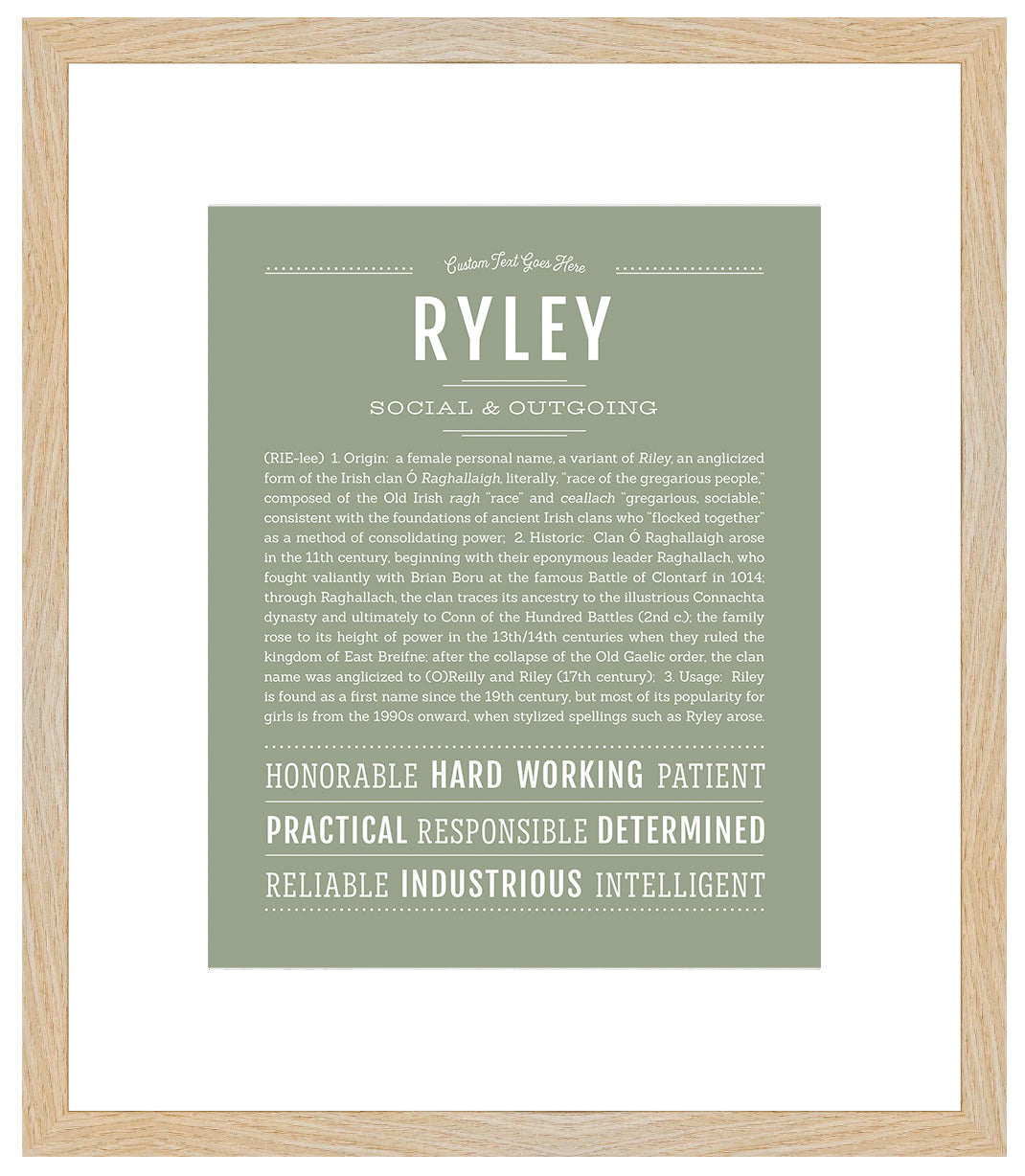 Ryley (female) | Name Art Print