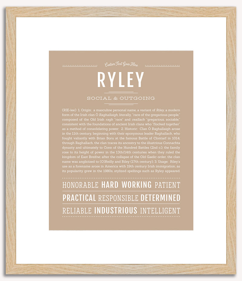 Ryley (male) | Name Art Print